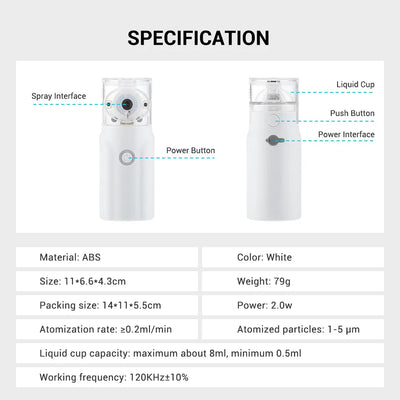 Portable Mesh Nebulizer Machine – Silent Handheld Inhaler for Kids & Adults | Effective Respiratory Solution with Advanced Mesh Technology