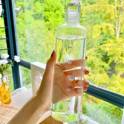 Transparent,lightweight Sports Water Bottle Portable Leak-proof Fitness Gym Water Time Scale, Sealed, Leakproof, 500ml Capacity